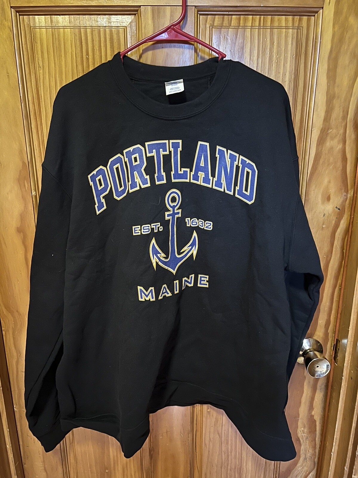 Men’s Vintage Portland Maine Black Pullover Size 2XL Gem