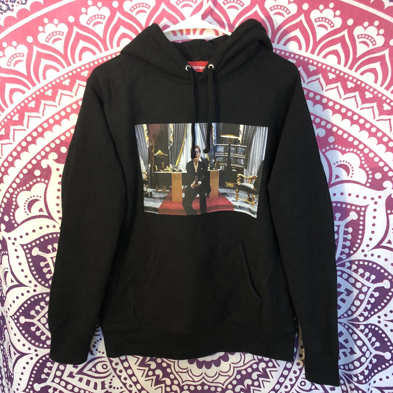 Authentique rare Supreme Scarface Movie Friends Tony Montana Sweat à capuche noir moyen