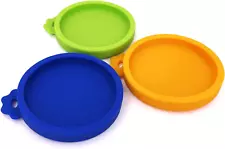 3 Pack Cat Food Can Lids, Silicone Small Pet Food Can Lids Covers for 3 Oz Cat F