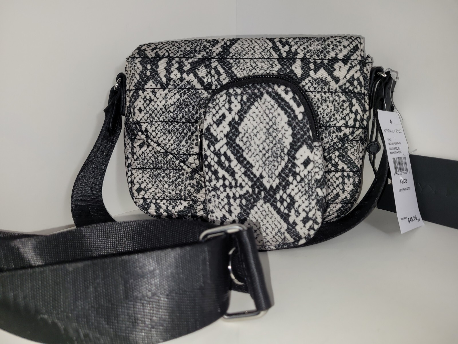 Crossbody Bag Trendy Snake Print with Matching Key Earbud Case - Fashionable-image