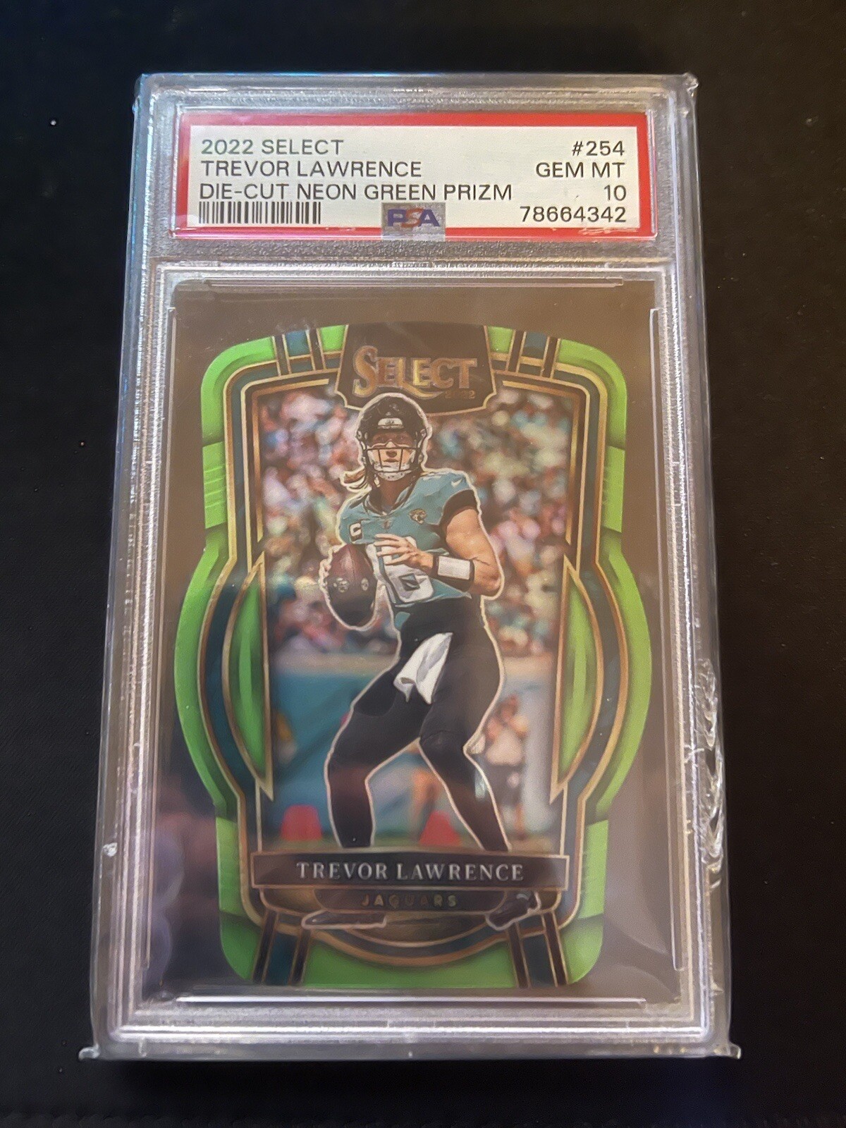 ☘️ TREVOR LAWRENCE 2022 SELECT CLUB LEVEL NEON GREEN DIE CUT /299 PSA 10 🔥🔥🔥