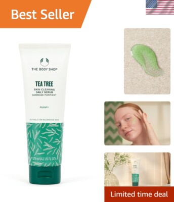 Community Trade Tea Tree Gel Scrub - Exfoliating for Oily Skin - 4.2 Fl Oz