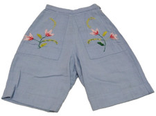 1940s Baby Blue Shorts XS Bermuda Czechoslovakia WiCo Zipper World War 2