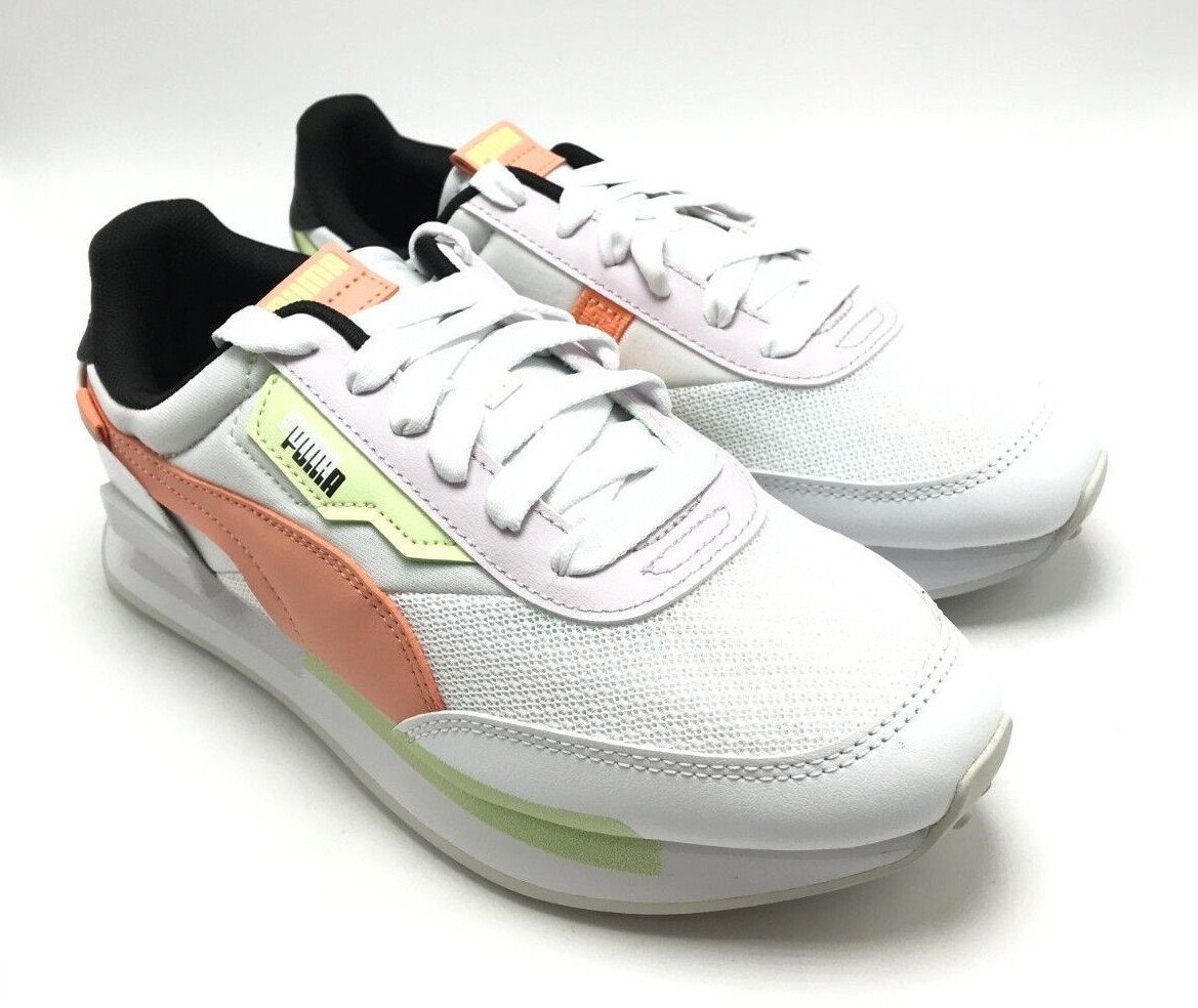 NEW* WOMEN PUMA FUTURE RIDER MIS WHITE/PEACH (384860 01), SZ 7.0