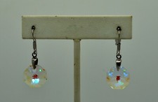 STERLING SILVER DANGLING CZ GEM EARINGS EARRINGS #FMJ303