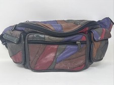 Tinder Leather Patchwork Fanny Waist Pack Pouch Multi color Vintage Y2K Hip 80  s