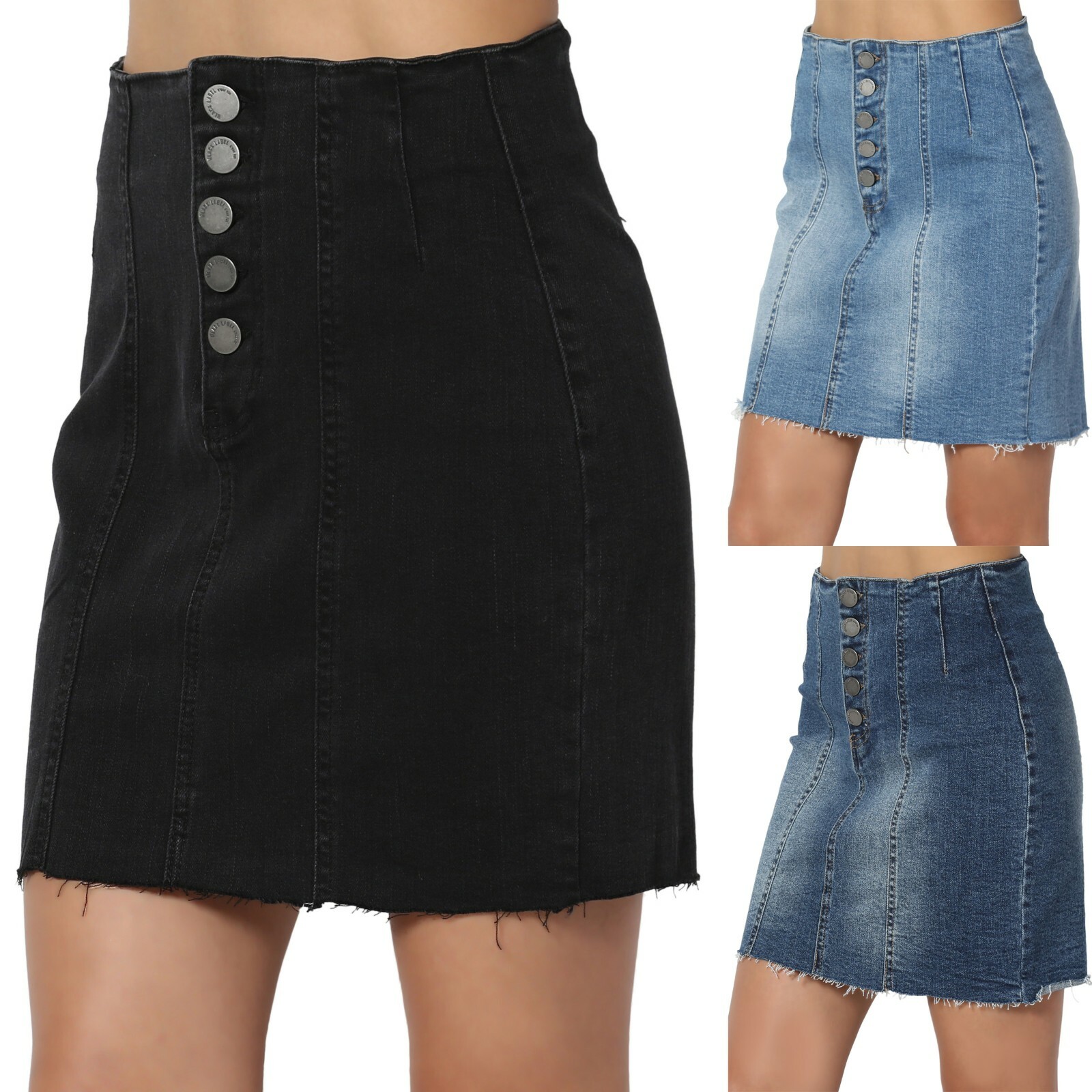 stretch denim mini skirt