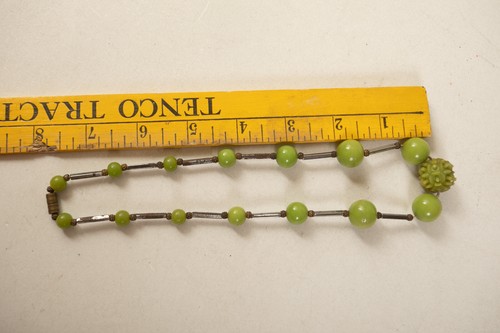 Collana di perle specchiate in bachelite verde (B4C/JSF6) retrò vintage metà secolo - Foto 5 di 6