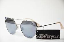 Superdry SDS Mikki 002 Metall Sonnenbrille silbergrau Damen Neu