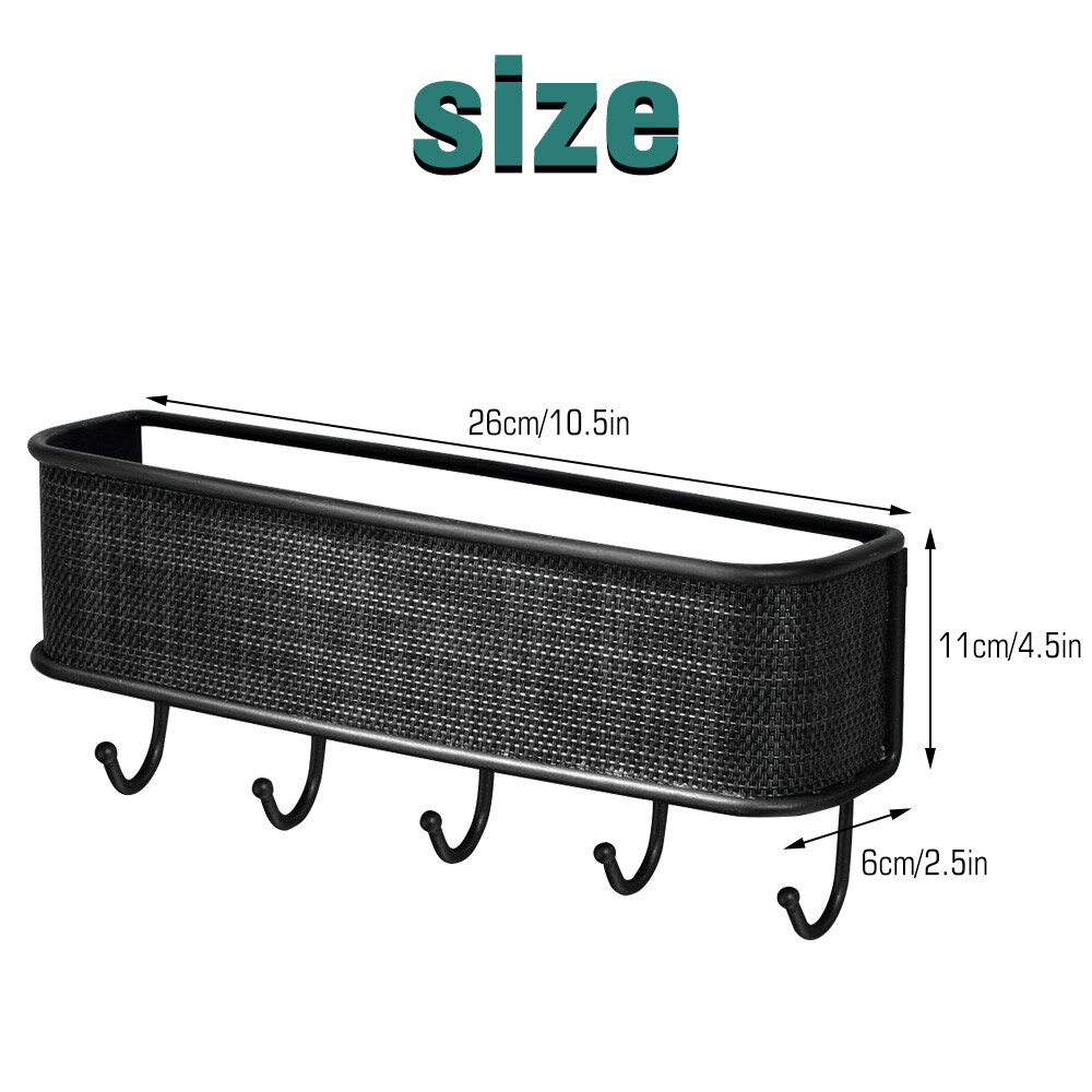 Mail Holder W/ Key Hook Wall Mount Hanging Rack Entryway Organizer Letter Rack