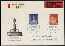 Switzerland 1966 Buildings Registered Express Post FDC-Set Of Two Stamps-Used