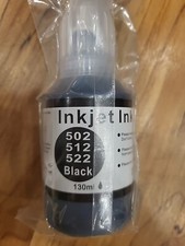 NEW/Sealed Inkjet Ink 502 512 522 Black 130ml Bottle Refill
