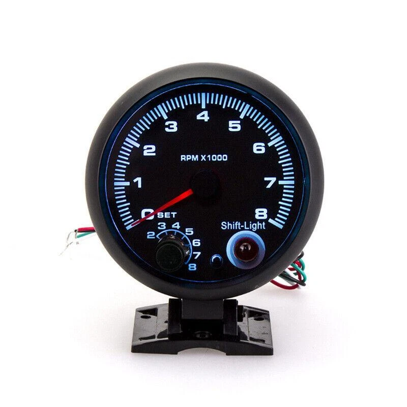Tacómetro Coche 3.75" 12V Calibre Azul LED 0-8000 RPM para 4/6/8 Cilindro Universal Foto 2 de 4