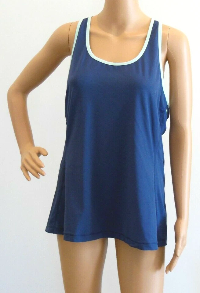 Camiseta sin mangas GapFit Gap Active Wear transpirable azul oscuro espalda deportiva para mujer XL USADA EN EXCELENTE ESTADO Foto 2 de 4