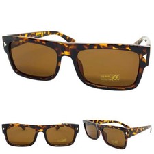 Classic Vintage Retro Hardcore Style SUNGLASSES Square Tortoise Frame Brown Lens