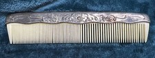 Vintage Silver Plated Hair Comb With Beautiful Rose Designs
