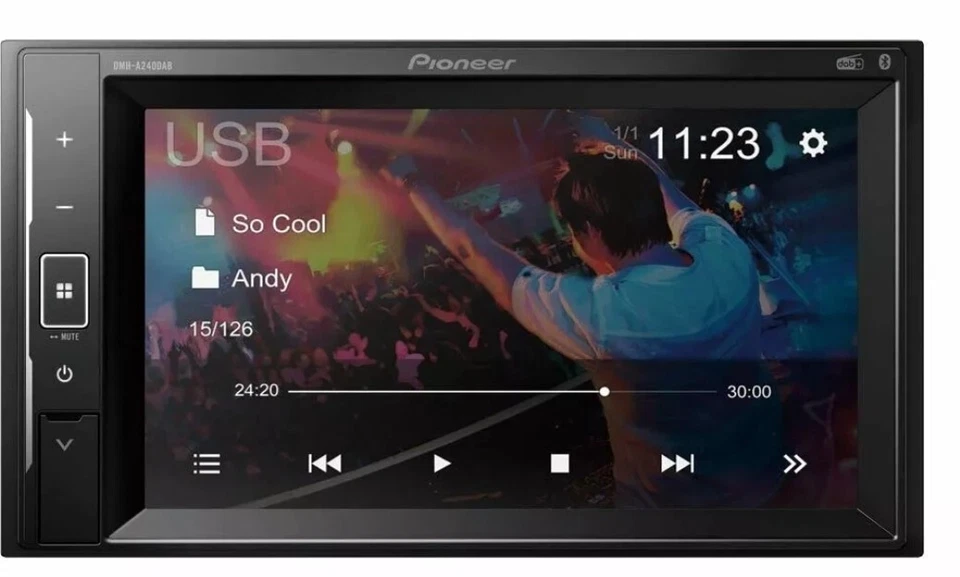 Pioneer DMH-A240DAB 6.2" Mechless 2-DIN Touch Screen Bluetooth MP3 DAB+ USB - Image 3 of 4