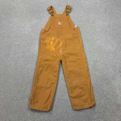 Carhartt Latzhose Kinder Größe 3 hellbraun 20x14 Latzhose Bib Double Knee Duck Youth