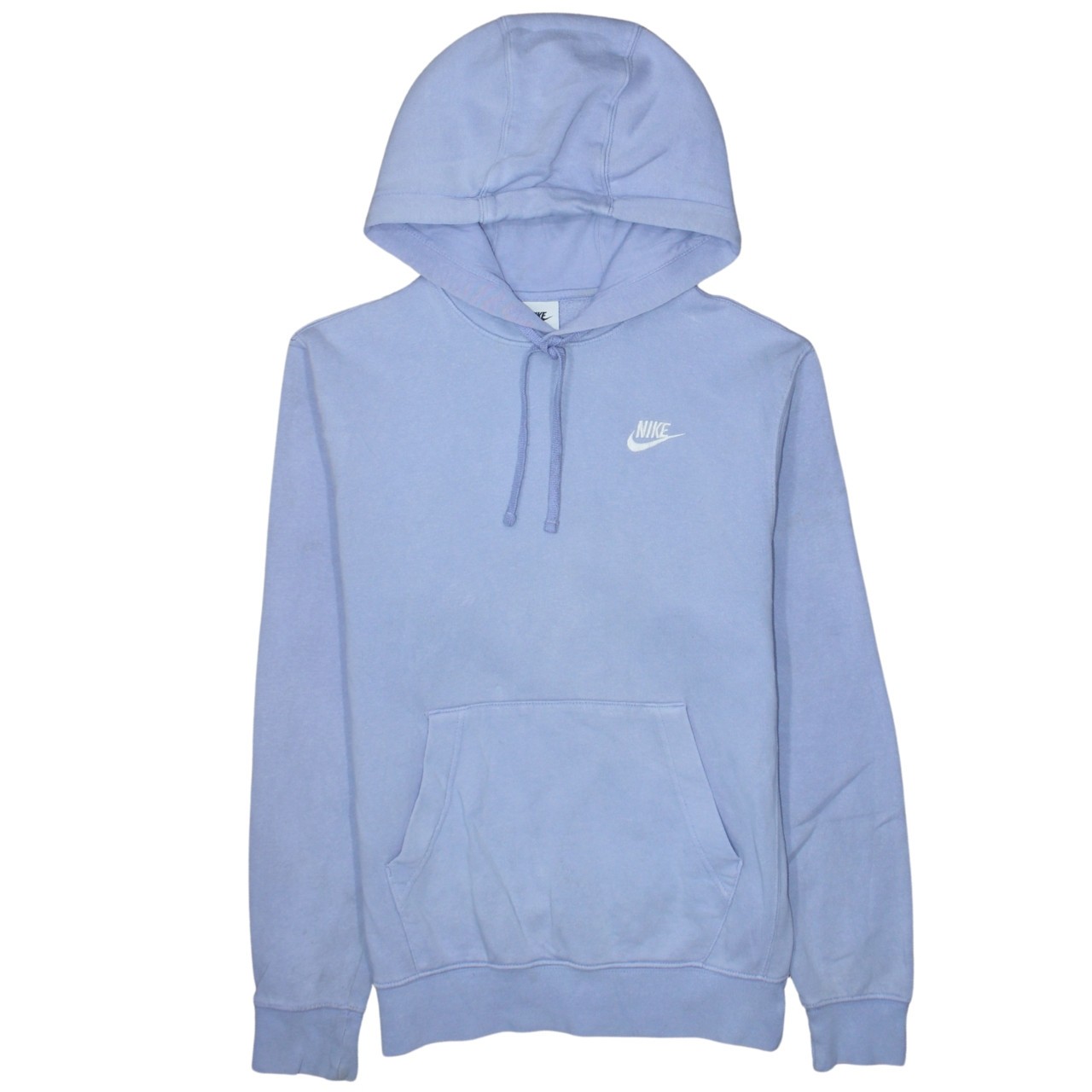 Nike Mens Hoodie Light Blue Fleece Pullover Embroidered Swoosh Kangaroo XS