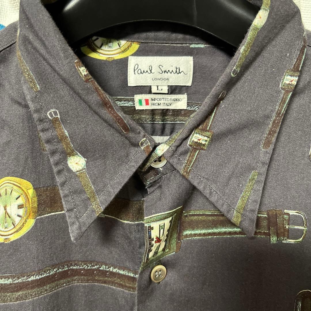 Paul Smith Dark Gray Cotton Clock Pattern Long Sl… - image 2