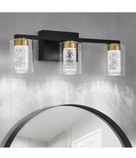 Black Gold 3-Light Bathroom Vanity Light Modern LED Fixture
