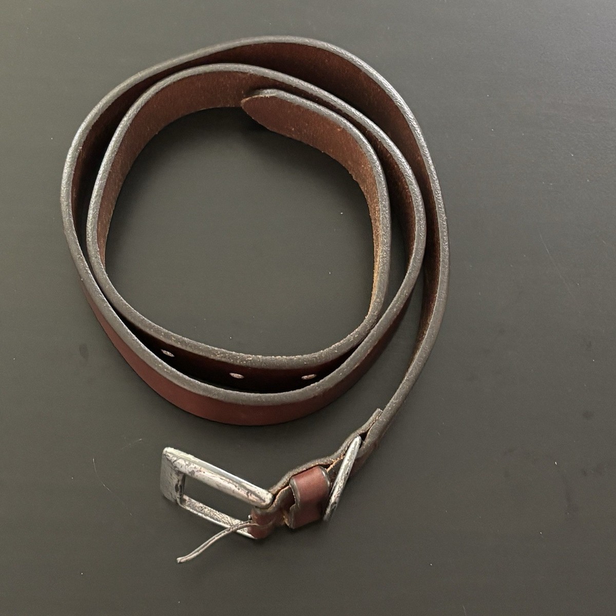 Vintage Eddie Bauer Belt Brown Leather USA Made Ladies Large 
