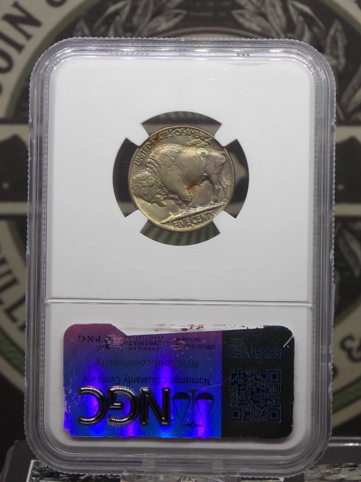 1915 "D" Indian Head BUFFALO Nickel 5c NGC AU58 #006 About Uncirculated ECC&C - Image 4 of 4