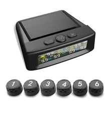 Tire Pressure Monitoring System w 6 External Sensors & 5 Alarm Modes & Display
