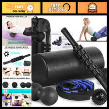 High Density Foam Roller Set - Back Muscle Roller Stick for Pain Relief Reco