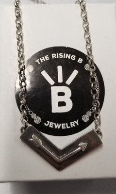 The Rising B Chevron Arrow Necklace 19'' Sterling Silver