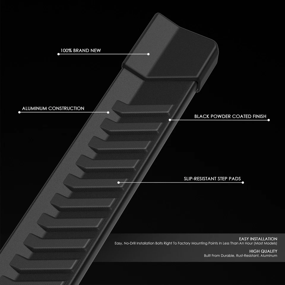 Estriberas Nerf Bar de aluminio negro de 6" para Ford F150 04-14 doble cabina Foto 2 de 4