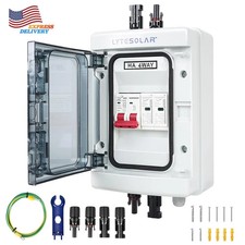 Solar Disconnect Switch PV Combiner Box 40 Amp DC Circuit Breaker Box BUY IT NOW
