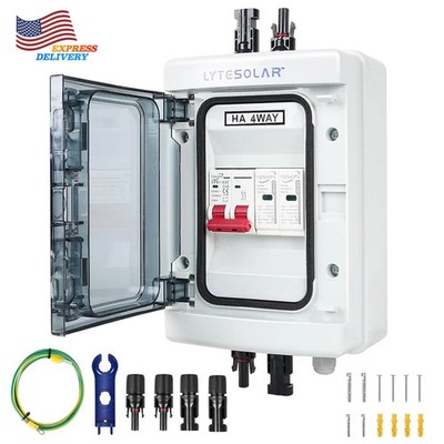 Solar Disconnect Switch PV Combiner Box 40 Amp DC Circuit Breaker Box BUY IT NOW