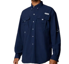 Columbia PFG  Bahama  Tech Outdoor Light Weight FastDry Long Sleeve Shirt L Navy