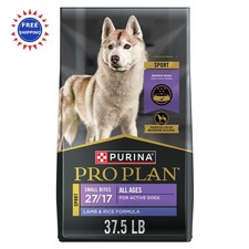 Purina Pro Plan Dog Food Sport 27 17 Lamb and Rice Formula 37.5 lb Bag High 2.80 per pound