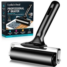 4 Inch Rubber Roller Brayer Rollers for Crafting, Hard Rubber Rollers for Pri...