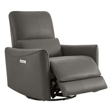 CHITA Swivel Glider Power Recliner,Faux Leather Nursery Chair, FSC Certified