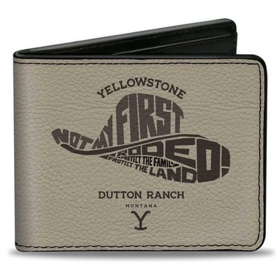 Bi-Fold Wallet Yellowstone NOT MY FIRST RODEO Typography Beige/Brown (US IMPORT)