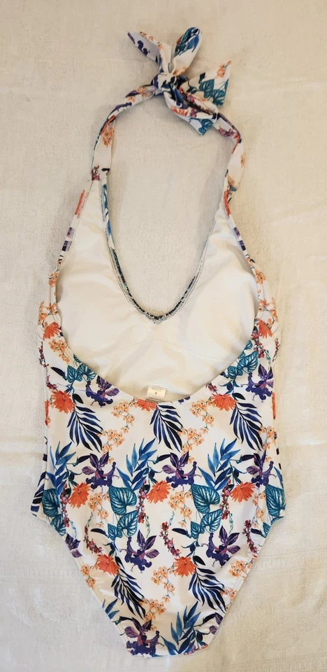 Traje de baño Venus One Piece halter blanco floral para mujer talla 6 Foto 2 de 4
