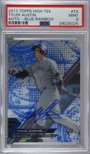 2017 Topps High Tek Blue Rainbow /50 Tyler Austin #HT-TA PSA 9 MINT Auto 8d2
