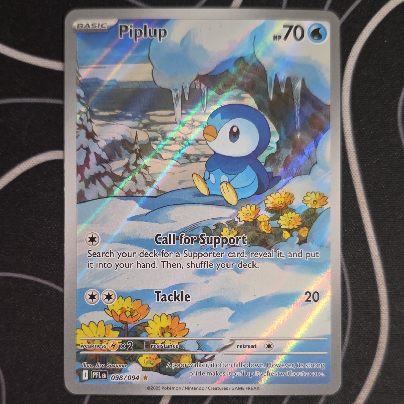 Pokémon TCG Piplup Holo Illustration Rare 098/094 Me02: Phantasmal Flames