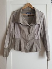Vintage Emporio Armani Jeans Finnell Neck Fitted Khaki Beige Jacket Size4 Italy