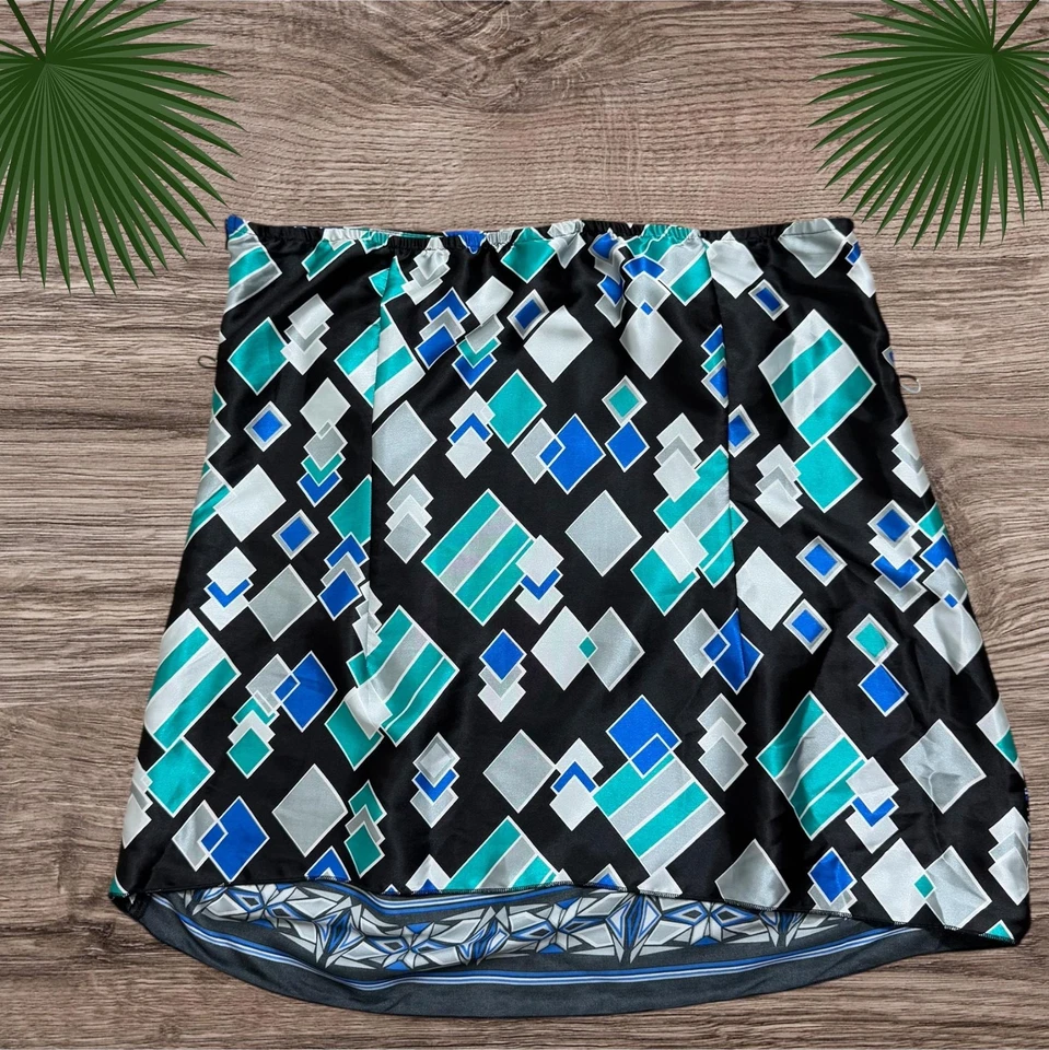 Falda Lane Bryant Mujer 18 Multicolor Geométrica Abstracta Satén Informal Cremallera Foto 4 de 4