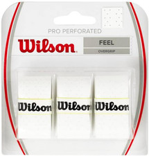 WILSON Sporting Goods Perforated Pro Tennis Racquet Overgrip, White, 3-Pack WRZ