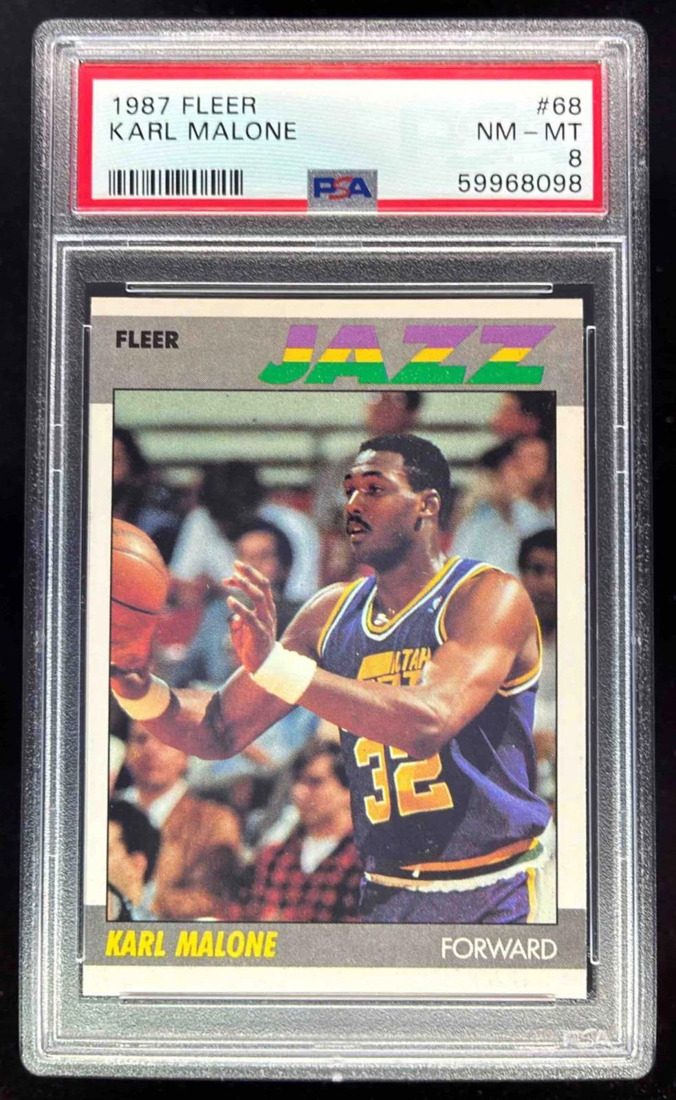 1987-88 Fleer #68 Karl Malone PSA 8