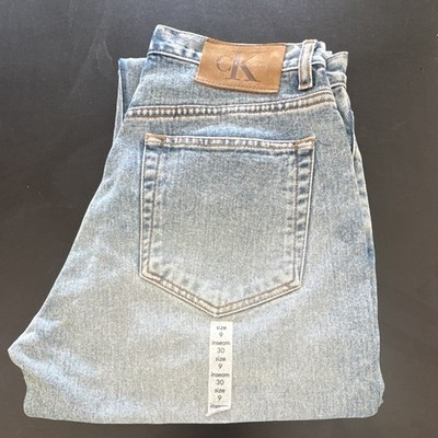 Calvin Klein Jeans Straight High Rise Light Wash Blue Denim Jeans Women 9