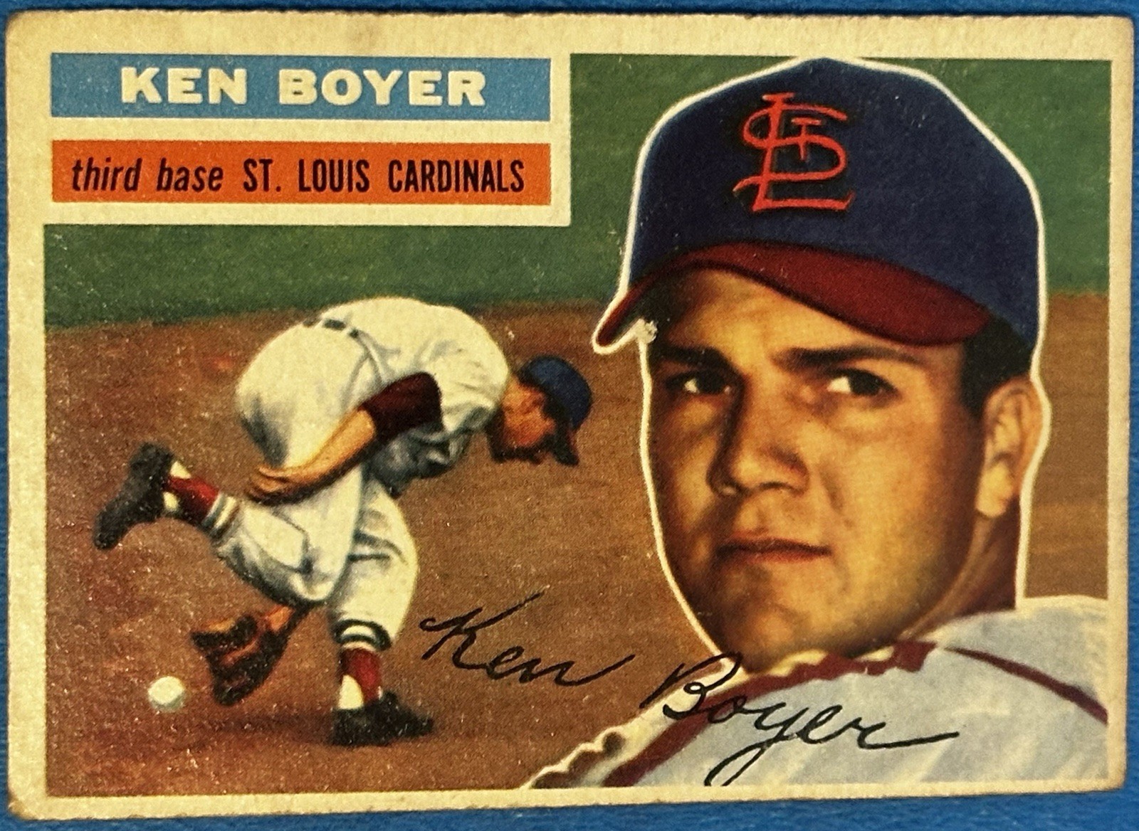 1956 Topps # 14 Ken Boyer Gray Back