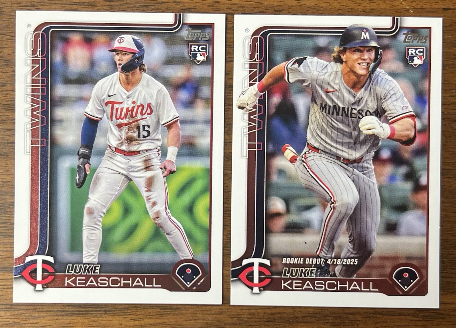 LUKE KEASCHALL 2025 TOPPS UPDATE BASE RC US16 & DEBUT US 342!