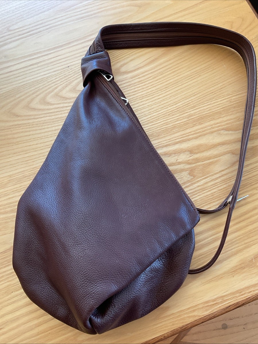 Cuoieria Fiorentina Brown Leather Sling Crossbody Purse  display picture 3