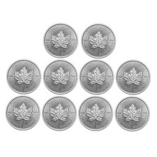 2026 1 Oz Canadian Silver Maple Leaf Coin Bu - Lot Of 10